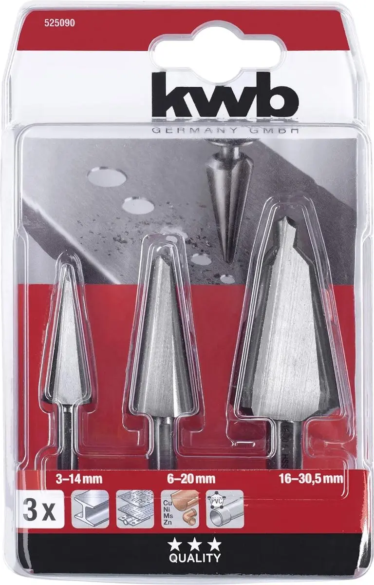 KWB HSS Plaatschillerset 3-delig - 525090