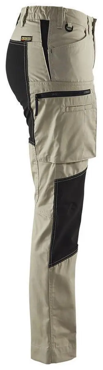 Blåkläder Dames Service Werkbroek Stretch 7159-1845 - 46 - Khaki/Zwart