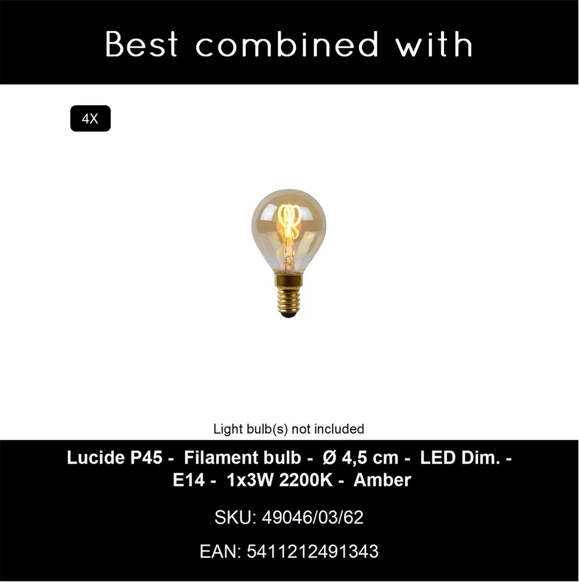 Lucide KALA Hanglamp 4xE14 - Taupe