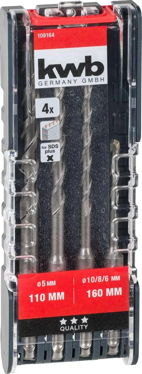 KWB Gereedschapsstaal Hamerboorset SDS-Plus 4-delig 5-10mm