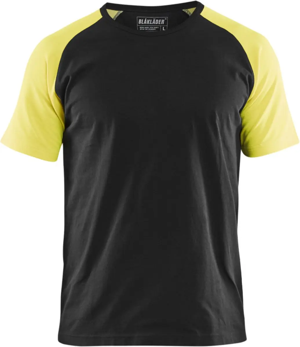 Blåkläder T-shirt 3515-1030 - Zwart/High Vis Geel XL