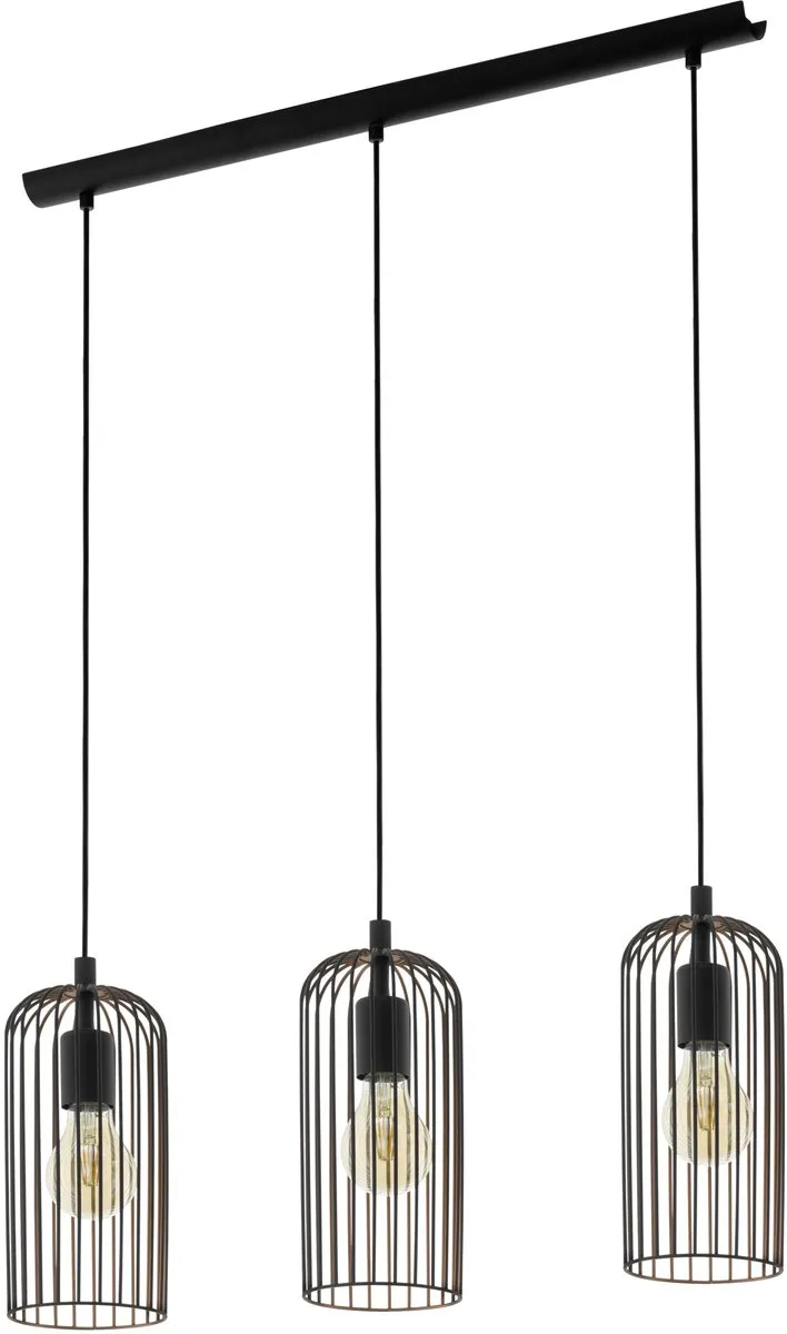 Eglo Roccamena Hanglamp E27 - 4 Lichtpunten - Zwart/Koper