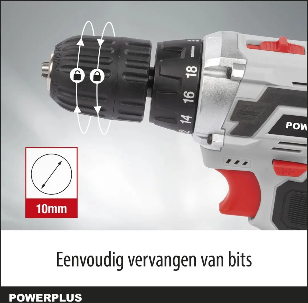 Powerplus POWC1071 Accuboormachine 20V - 1300mAh - 2 snelheden