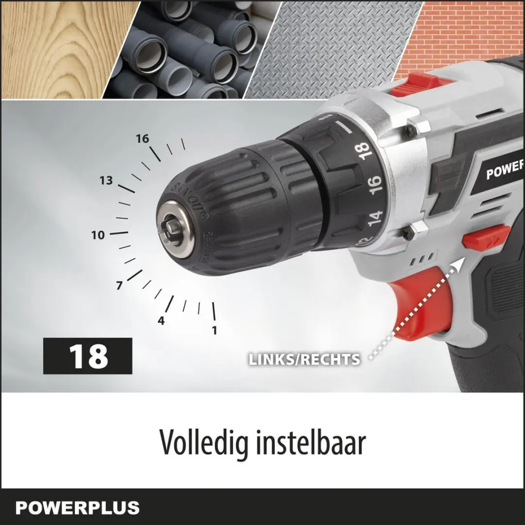 Powerplus POWC1071 Accuboormachine 20V - 1300mAh - 2 snelheden - afbeelding 6 van 6