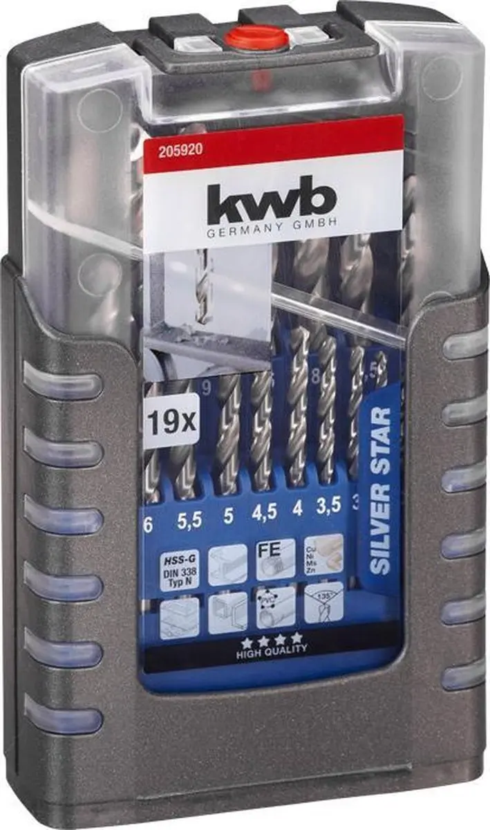 KWB HSS Silverstar Borenset 1-10mm - 19-delig