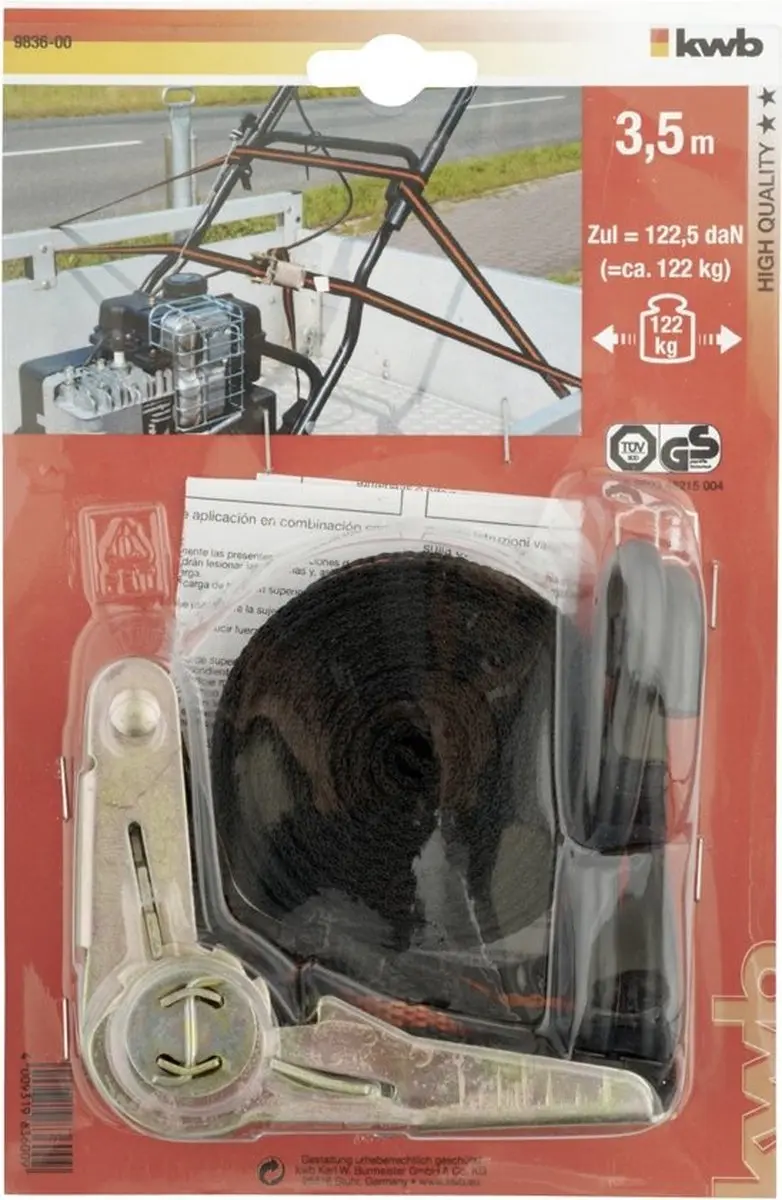 KWB Spanband met ratel en haken 3,5m
