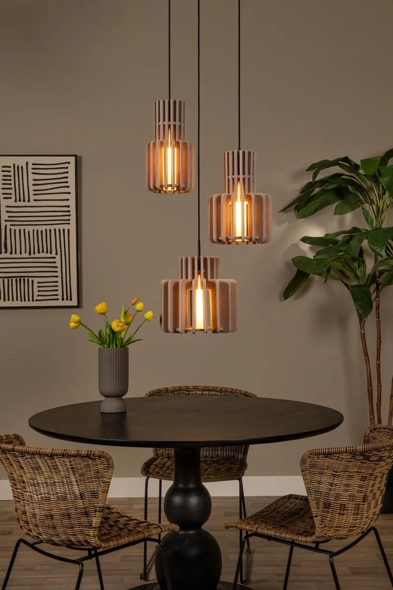 Lucide Rollo Hanglamp 3xE27 - Taupe