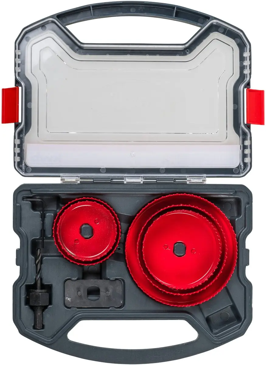 KWB Gatzaagset 8-delig 67-127mm - HSS-centerboor - Kunststof koffer