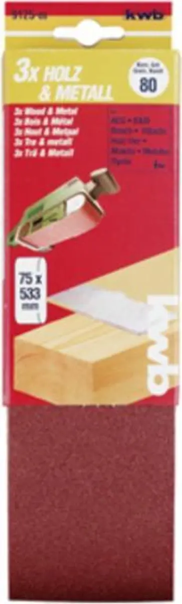KWB Schuurband 75x533mm Korrel 60 - 3 Stuks