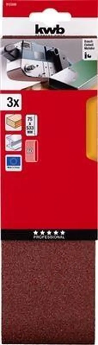 KWB Schuurband 75x533mm Korrel 60 - 3 Stuks - afbeelding 6 van 6