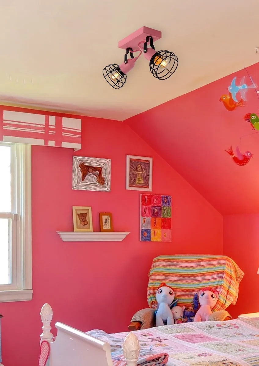 Lucide POLA Plafondspot Roze - 2xE27