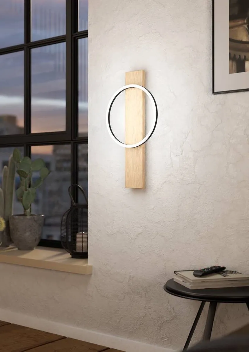 Eglo Boyal Wandlamp LED 56cm - Bruin/Wit/Zwart