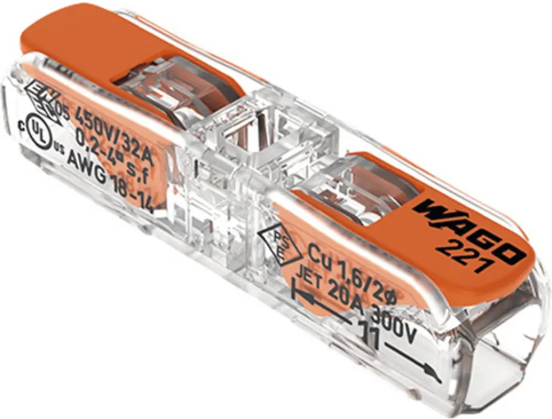 WAGO 221-2411 Doorvoerklem 1-voudig - 0,2-4mm² - 12 Stuks