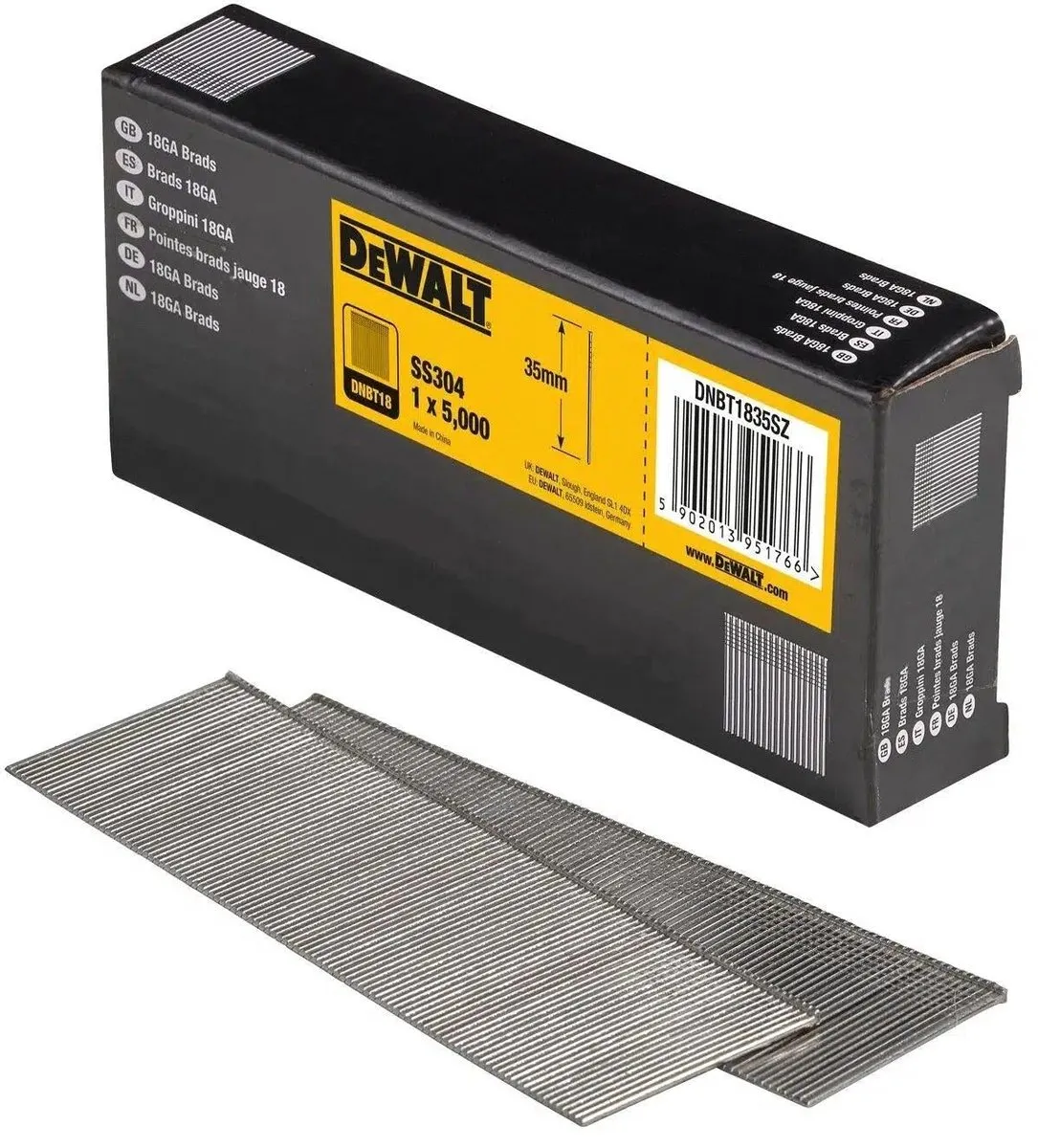 DeWalt DNBT1835SZ Spijkers RVS 5000 Stuks