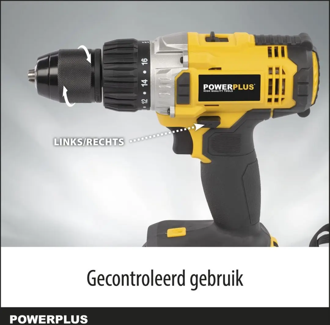 Powerplus POWX00445 Accu Klopboormachine 20V - 2x 2,0Ah