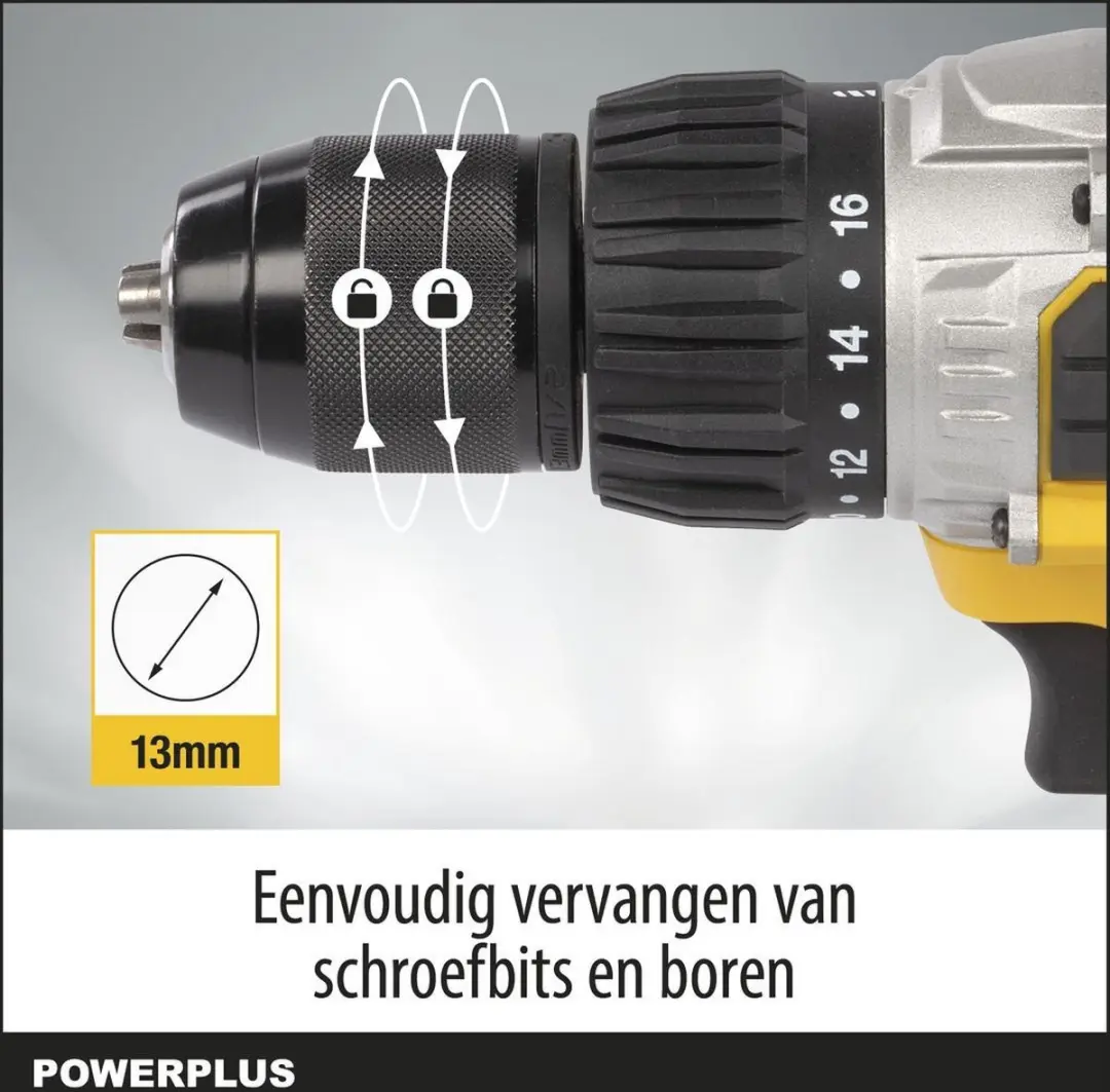 Powerplus POWX00445 Accu Klopboormachine 20V - 2x 2,0Ah