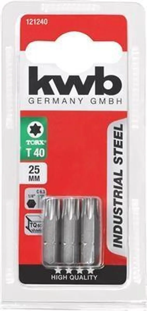 KWB Schroefbits Torx T40 25mm - 3 Stuks