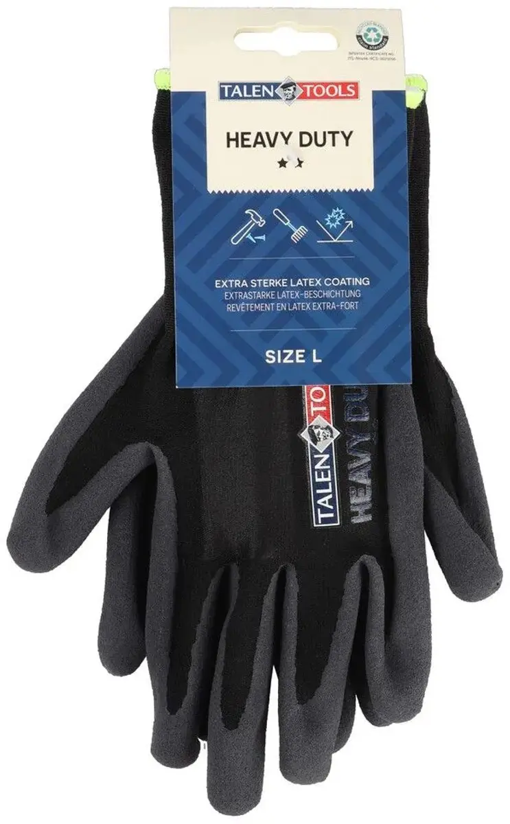 Talen Tools Werkhandschoenen Schuurbestendig Heavy Duty L - Zwart
