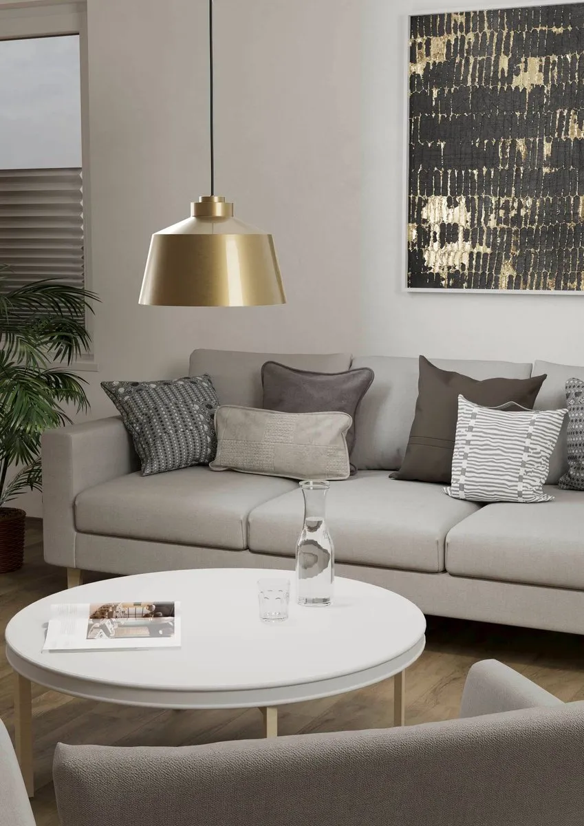 Eglo Southery Hanglamp Ø35cm - Goud/Crème
