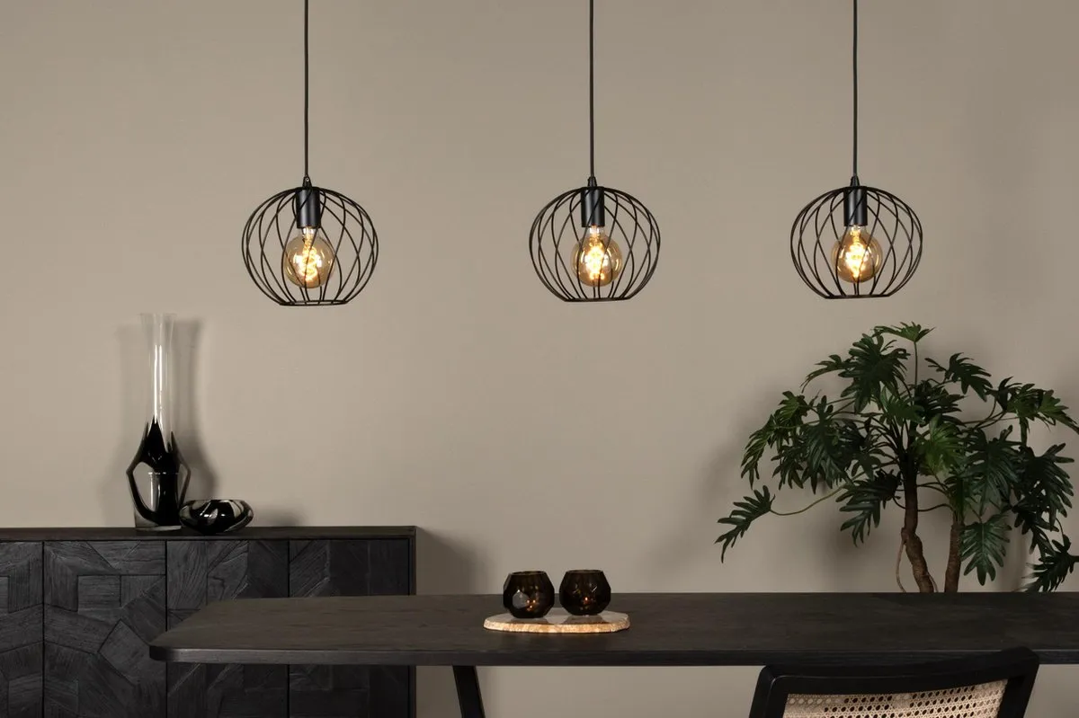 Lucide Danza Hanglamp 3xE27 - Zwart