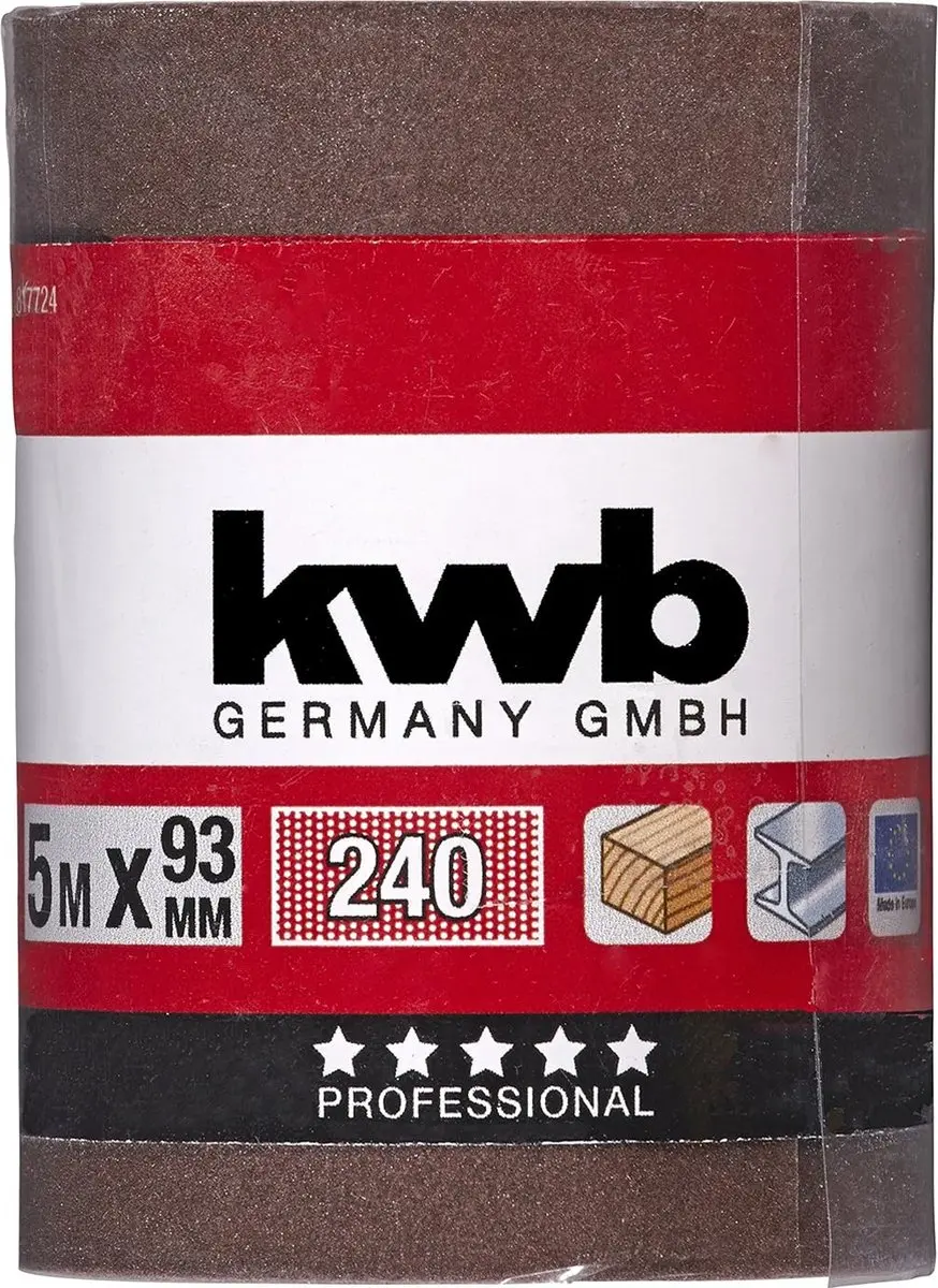 KWB Premium Schuurpapierrol K-240 93mm x 5m - Metaal/Hout