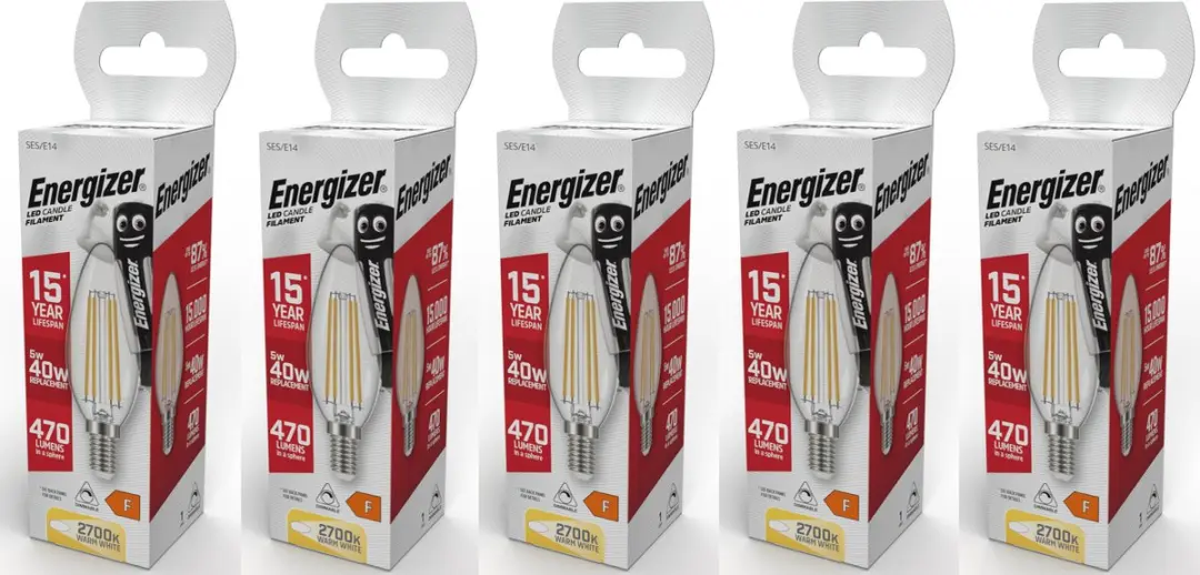 Energizer LED Filament Kaarslamp E14 5W Warmwit - 5 Stuks