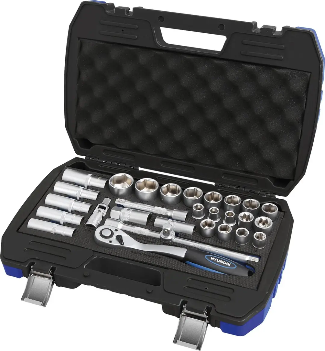 Hyundai Dopsleutelset 29-delig 1/2" - Zilver/Blauw/Zwart