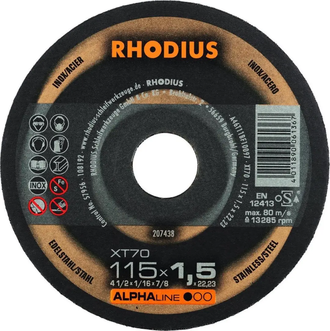 Rhodius Alphaline I XT70 Doorslijpschijf 115x22,23mm