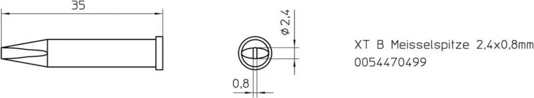 Weller XT-B Soldeerpunt 2.4mm - 0054470499