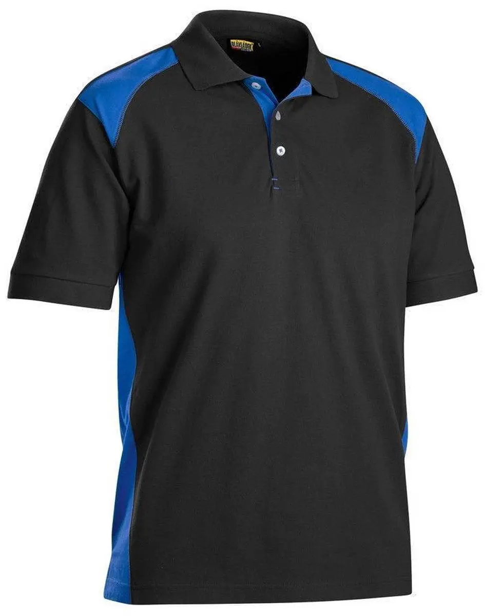 Blåkläder 3324 Poloshirt Korte Mouw - L - Zwart/Korenblauw