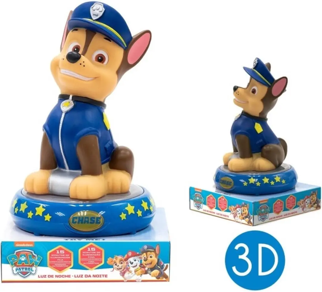 PAW Patrol 3D LED Nachtlamp Chase 25cm - Blauw