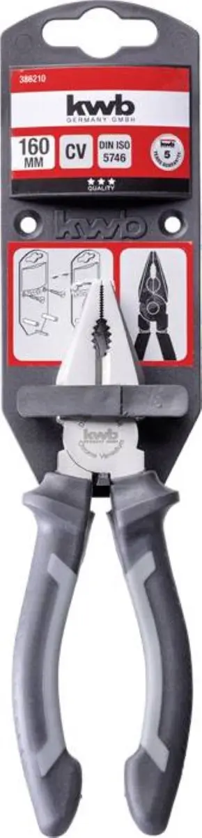 KWB Combinatietang 160mm Softgrip - Grijs
