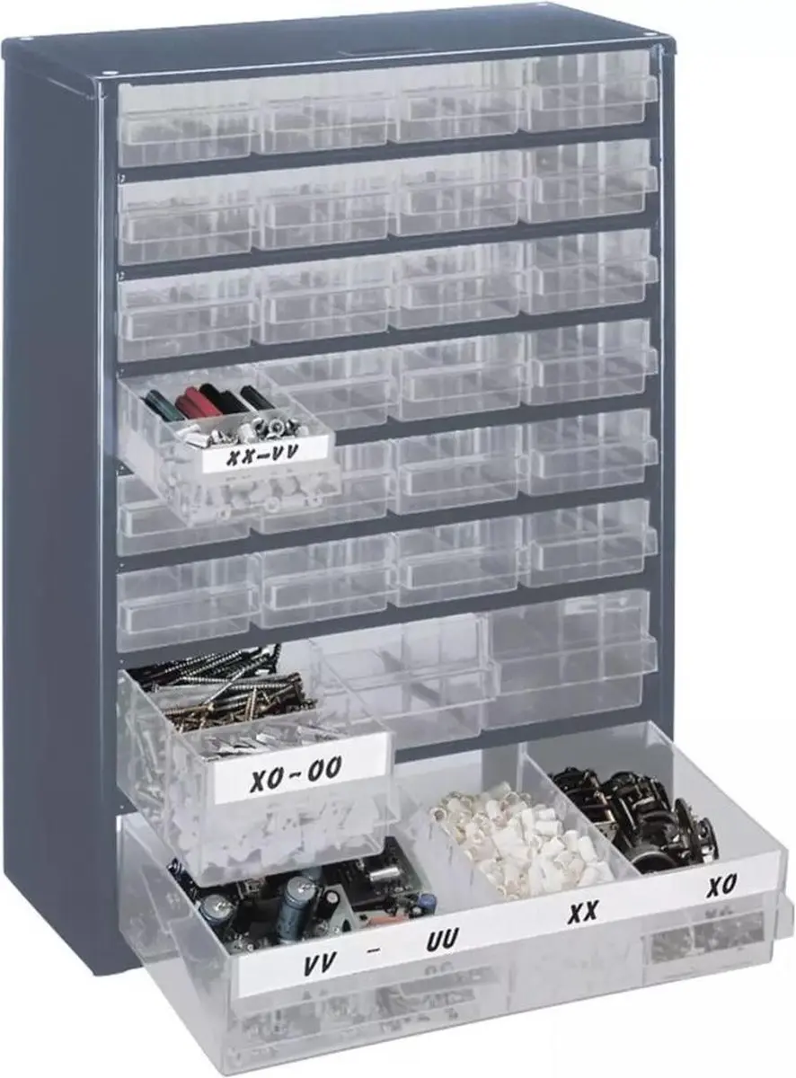 Raaco Metalen Ladekast 28 Lades - 150x306x417mm Donkerblauw