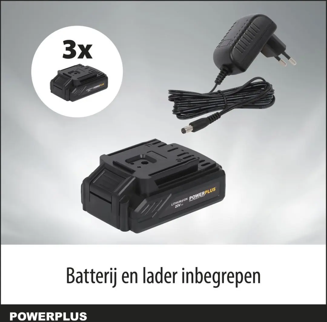 Powerplus POWX00501 Accuboormachine 20V - 3x Accu 1300mAh