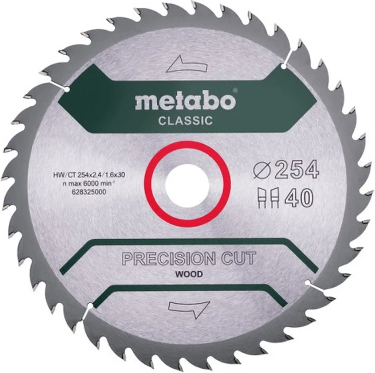 Metabo Precision Cut Classic Cirkelzaagblad 254x30mm Z40 WZ 20°