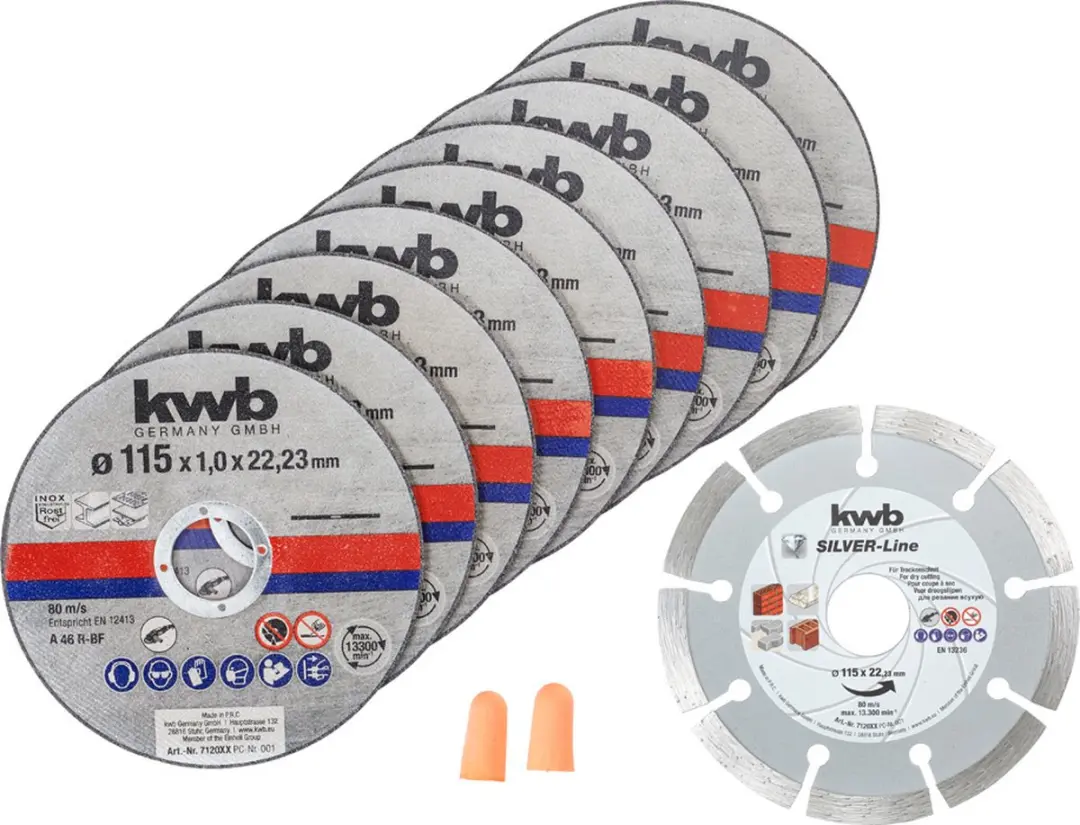 KWB 9+1 Doorslijpschijfset 125mm - 10 Stuks