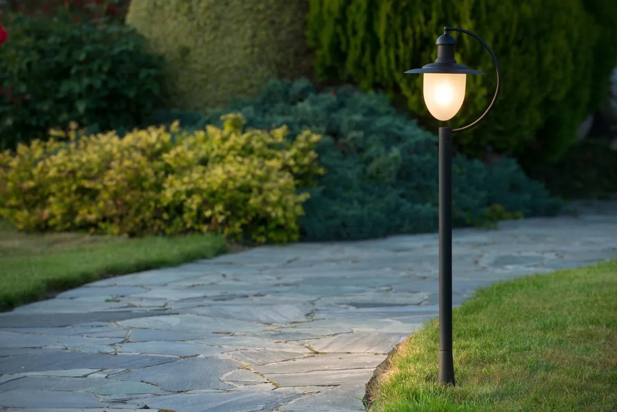 Lucide ARUBA - Lantaarnpaal - Ø 25 cm - 1xE27 - IP44 - Zwart