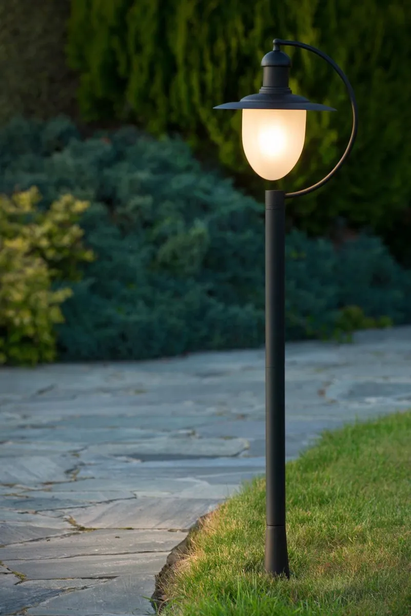 Lucide ARUBA - Lantaarnpaal - Ø 25 cm - 1xE27 - IP44 - Zwart