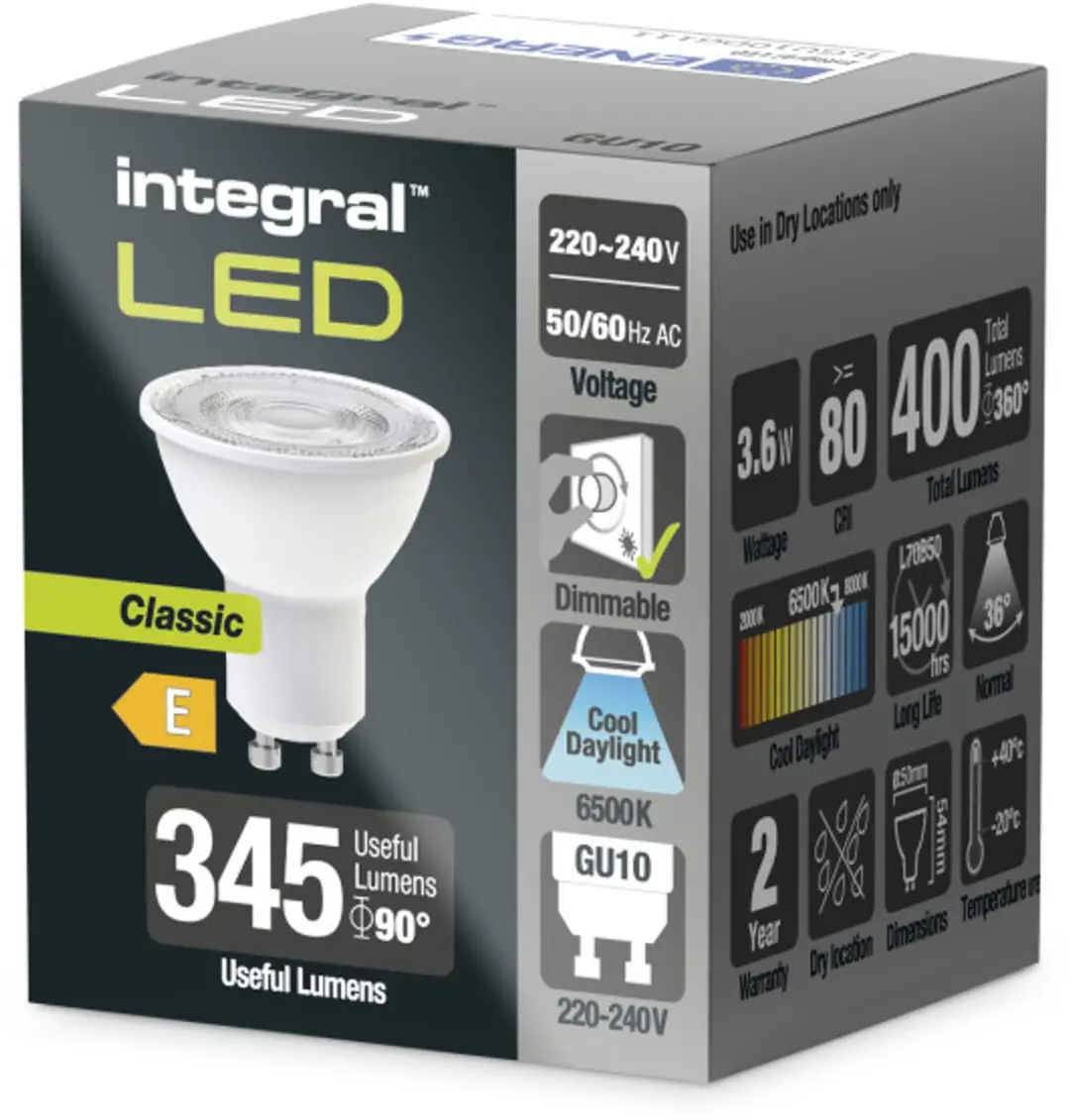 Integral Hoftronic GU10 LED Spot 4W - Daglichtwit 6500K