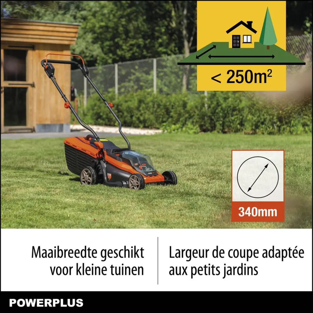 Powerplus Dual Power POWDPG75561 Accu Grasmaaier 340mm - 30L Opvangbak