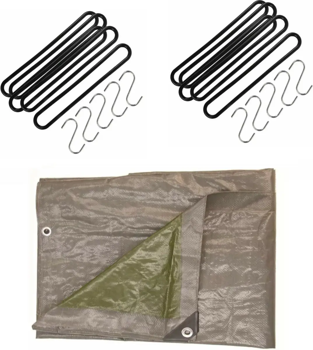 TalenTools Afdekzeil Grijs 2x3m met 10x Spanrubbers