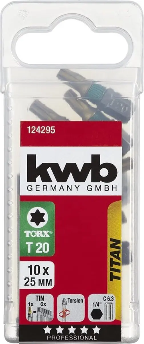 KWB Titan Bits T20 Torx 25mm - 10 Stuks