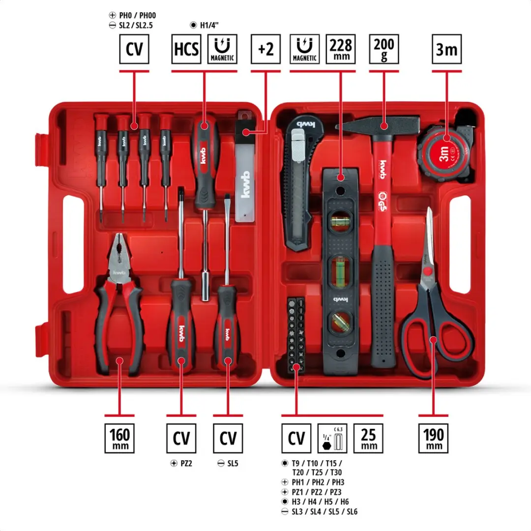 KWB Gereedschapskoffer met trolley 175-delig - Aluminium - afbeelding 6 van 6