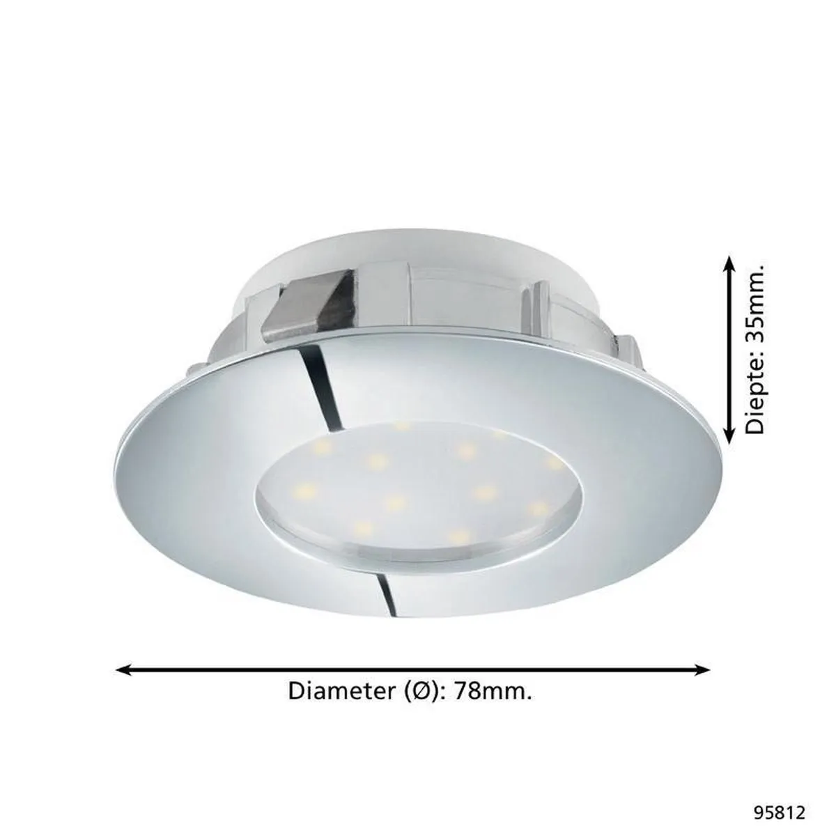 Eglo Pineda Inbouwarmatuur 1 Licht - Ø78cm - Chroom