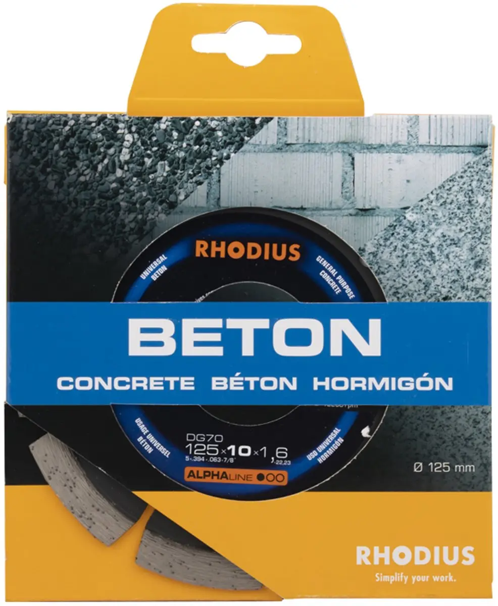 Rhodius Diamantdoorslijpschijf Beton Ø125mm ALPHAline DG70