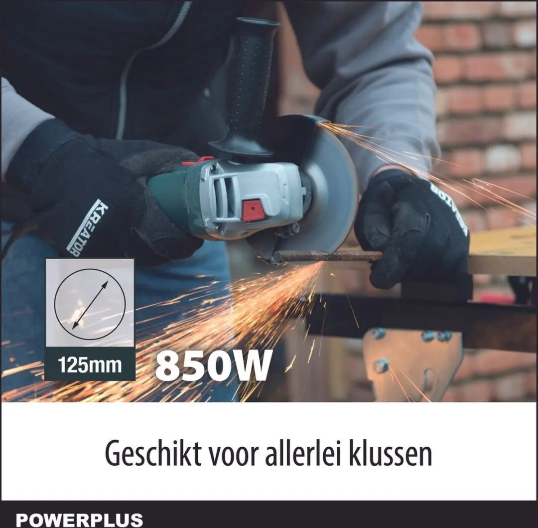 Powerplus POWP1020 Haakse Slijper 850W - 125mm - afbeelding 6 van 6
