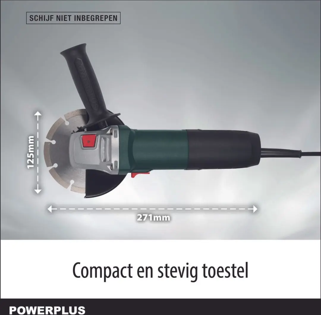 Powerplus POWP1020 Haakse Slijper 850W - 125mm