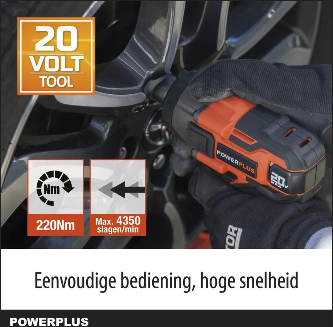 Powerplus POWDP20150 Slagmoersleutel 20V - 4350 Slagen/min