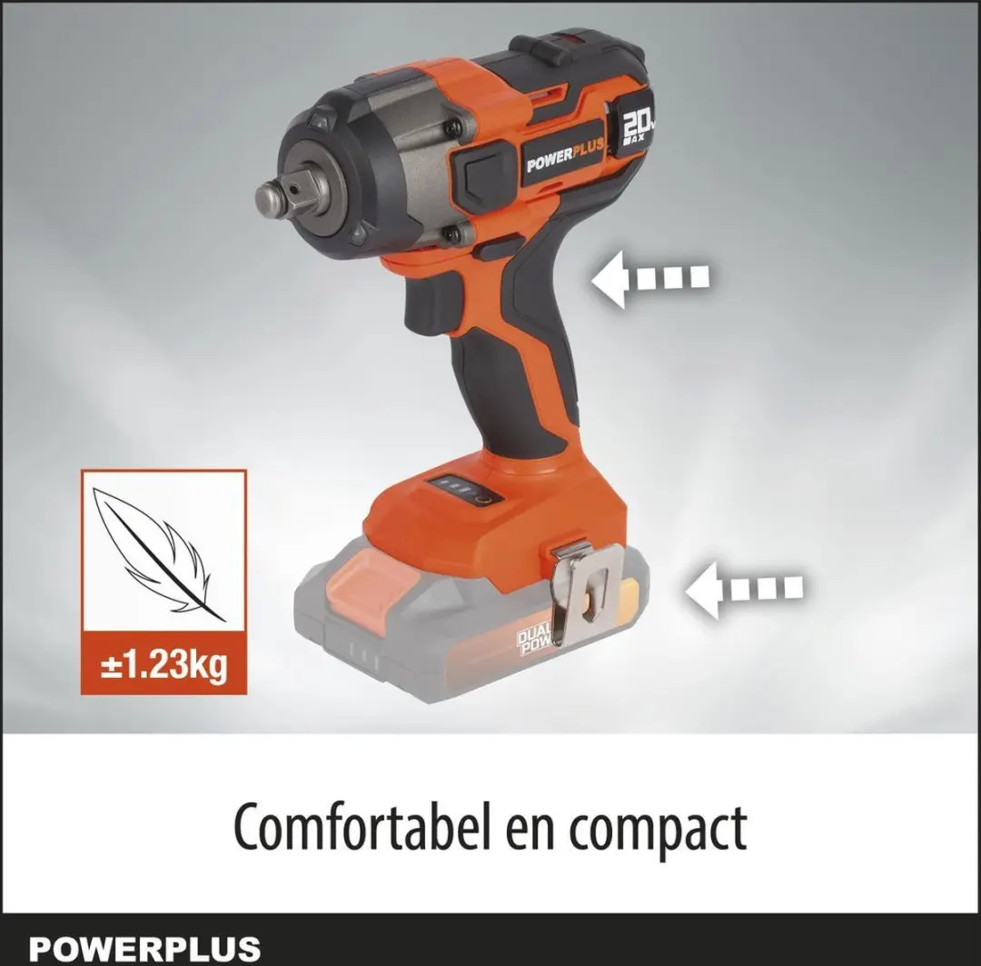 Powerplus POWDP20150 Slagmoersleutel 20V - 4350 Slagen/min