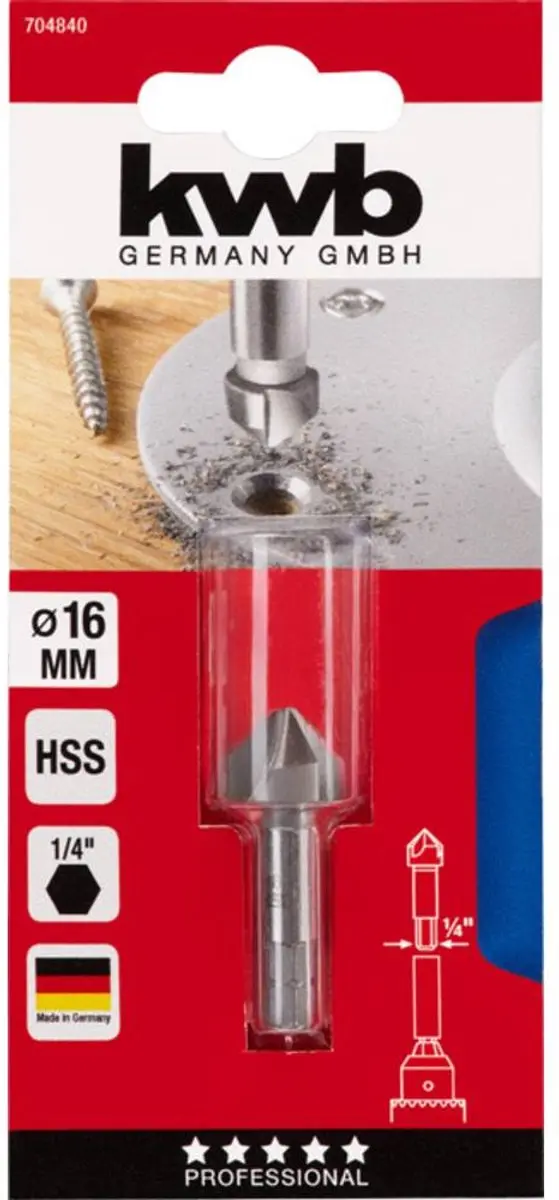 KWB Verzinkboor HSS 704840 - 16mm Metaal